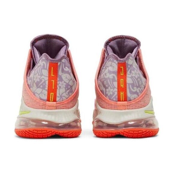 NIKE Men's LeBron 19 Low Hawaii Shoes Size 14 In Orange/Purple-Volt - Picture 3 of 14